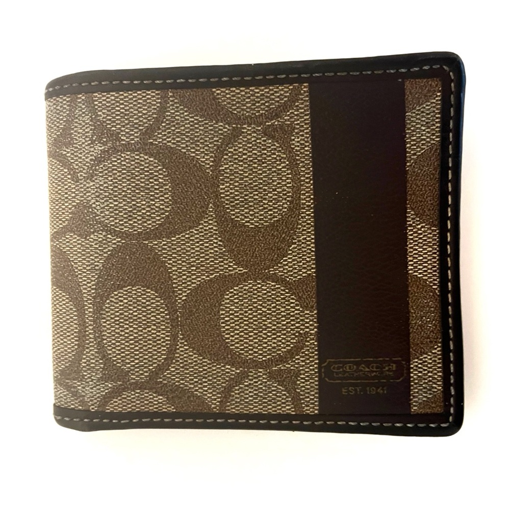 Coach Signature Canvas Wallet Leather Inside Designer Man/Men